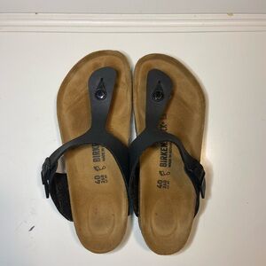 Birkenstock Black and Brown Thong Sandals